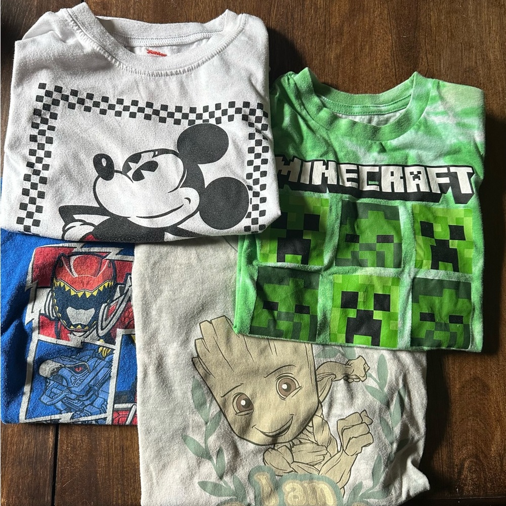 Graphic T-Shirts Bundle - Mickey, Minecraft, Power Rangers, Groot